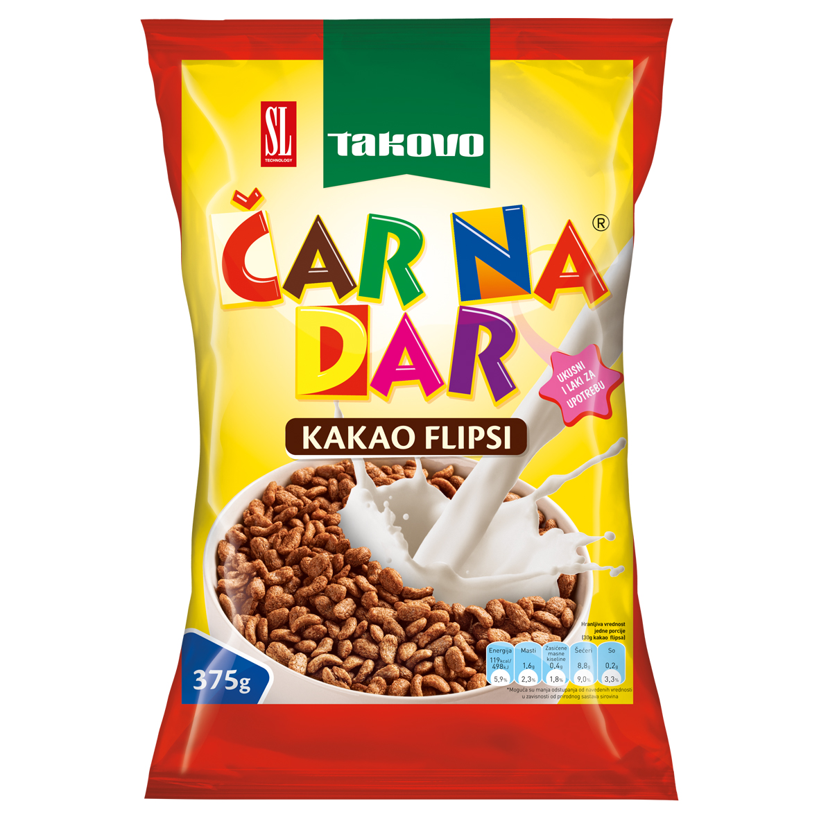 Čar na dar kakao flips 375g